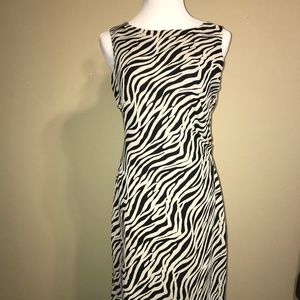 David Warren Zebra Striped Sleeveless Dress